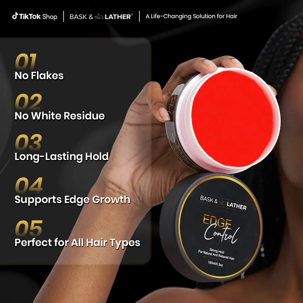 STRONG HOLD- THICK EDGES- EDGE CONTROL BASK and LATHER Gel Haircare Strong Edge