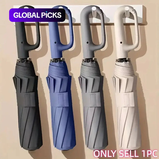 Automatic Folding Umbrella, 1 Count/60Pcs Portable Rain Umbrella with Loop Buckle, Windproof & Waterproof Umbrella for Men & Women #GLOBAL PICKS