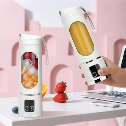 Portable Personal Electric Blender, 450Ml Shakes & Smoothies Blender, 12 Blades USB Rechargeable Small Blenders, Drinkware Water Bottles Tumbler Cup Mug Bottled Bottles, Washable Reusable Compact Convenient Versatile Home Essentials Bartender