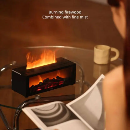 Simulation Fireplace Humidifier, 1 Count USB Powered Flame Diffuser Humidifier with Timer, Waterless Auto-Off Humidifier for Home Room Office, Home Desktop Humidifier, USB Humidifier Machine, Diffusers Humidifiers